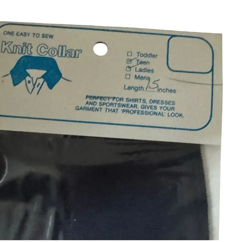 Vintage Easy To Sew Knit Collars (4) Navy + White (1) NOS Costume Sewing‎ Repair